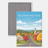 Indiana Bloomington Travel Magnet (Vorderseite/Rückseite)