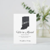 Indiana Chalkboard Staat Map Moving Postcard Ankündigungspostkarte (Stehend Vorderseite)