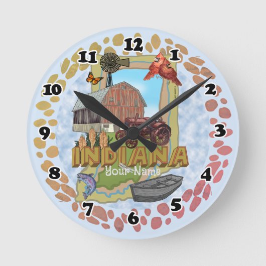 Indiana Clock Runde Wanduhr (Vorderseite)