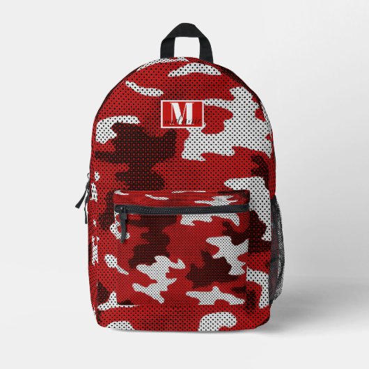Indiana Crimson–White Classic Camo Bedruckter Rucksack (Vorderseite)