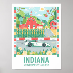 Indiana Crossroads of America Summer Travel Poster