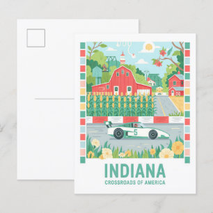 Indiana Crossroads of America Summer Travel Postkarte