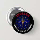 INDIANA CROSSROADS STAAT FLAG BUTTON (Vorne & Hinten)
