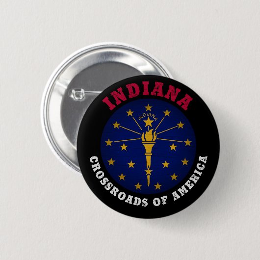 INDIANA CROSSROADS STAAT FLAG BUTTON (Vorne & Hinten)