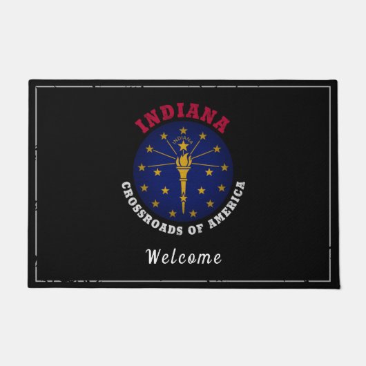 INDIANA CROSSROADS STAAT FLAG FUßMATTE (Vorderseite)