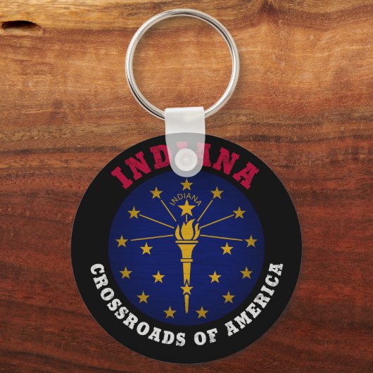 INDIANA CROSSROADS STAAT FLAG SCHLÜSSELANHÄNGER (Vorderseite)