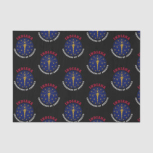 INDIANA CROSSROADS STAAT FLAG SEIDENPAPIER