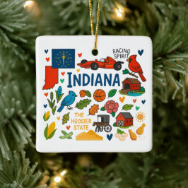 Indiana Custom Family Trip Christmas Keramikornament