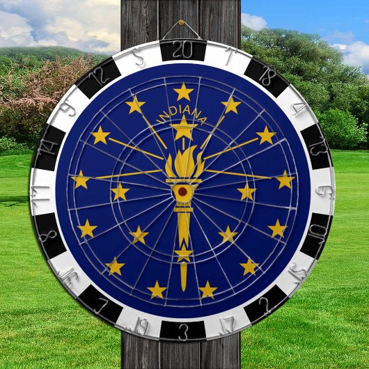 Indiana Dartboard USA & Indiana Flag / Spielbrett Dartscheibe