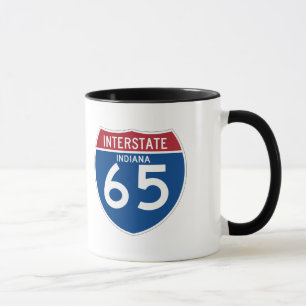 Indiana dem Schild in der Autobahn-I-65 - Tasse