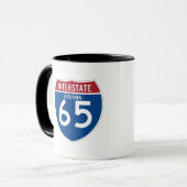 Indiana dem Schild in der Autobahn-I-65 - Tasse (Vorderseite Links)