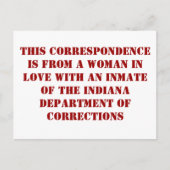 Indiana DoC #1 Postkarte (Vorderseite)