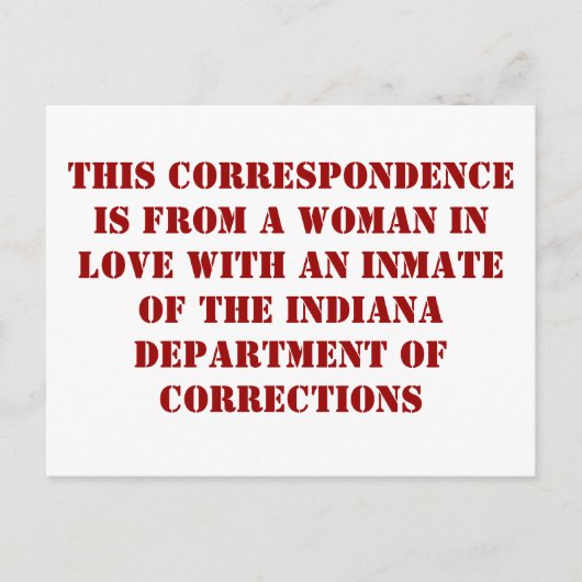 Indiana DoC #1 Postkarte (Vorderseite)