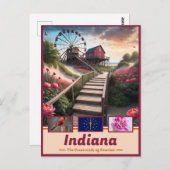 Indiana Dreamscape: Surreal Staat Masterpiece Postkarte (Vorne/Hinten)