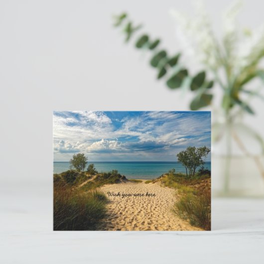 Indiana Dunes, Lake Michigan. Ich wünschte, du wär Postkarte (Stehend Vorderseite)
