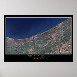 Indiana Dunes National Lakeshore Satellite Karte Poster