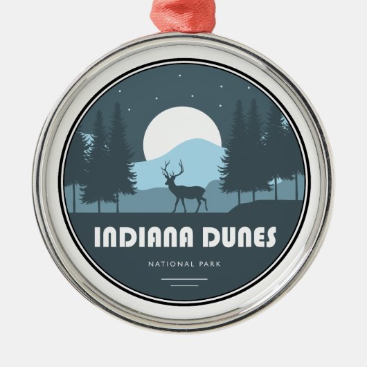 Indiana Dunes National Park Deer Ornament Aus Metall (Vorne)
