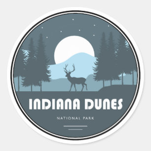 Indiana Dunes National Park Hirsche Runder Aufkleber