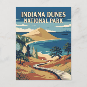 Indiana Dunes National Park Indiana Reiseplakat Postkarte