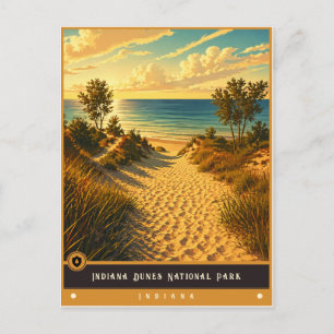 Indiana Dunes National Park   Indiana Vintage Postkarte
