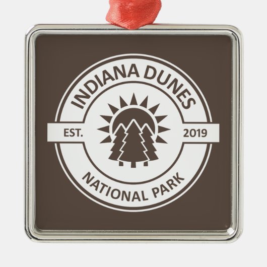Indiana Dunes National Park Sun Trees Ornament Aus Metall (Vorne)