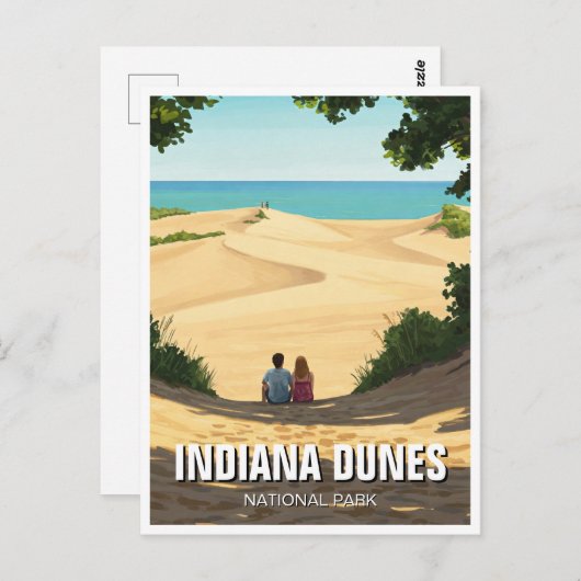 Indiana Dunes National Park Travel Couple Postkarte (Vorne/Hinten)