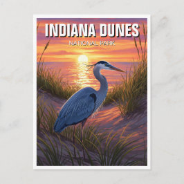 Indiana Dunes National Park Travel Heron Postkarte