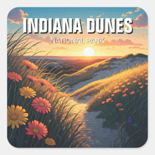 Indiana Dunes National Park Travel Quadratischer Aufkleber