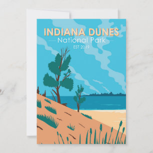 Indiana Dunes National Park Vintage Feiertagskarte