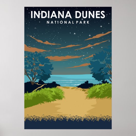 Indiana Dunes National Park Vintage Travel Poster (Vorne)