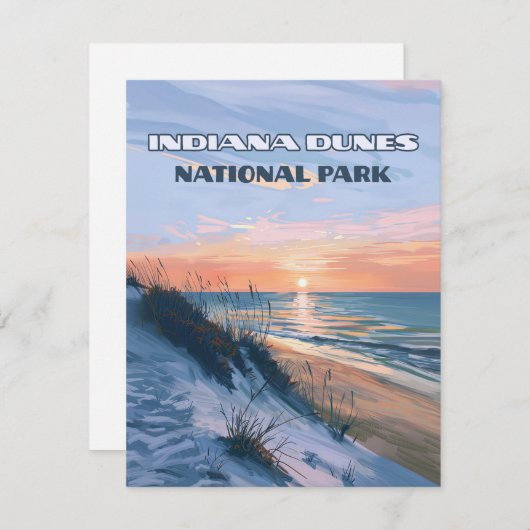 Indiana Dunes Nationalpark Lake Michigan Karte (Vorne/Hinten)