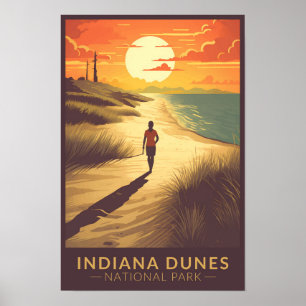 Indiana Dunes Nationalpark Reise Kunst Vintage Poster