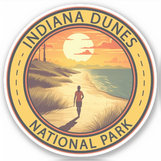 Indiana Dunes Nationalpark Reisen Vintag Aufkleber (Vorderseite)