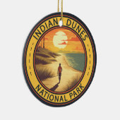 Indiana Dunes Nationalpark Reisen Vintag Keramik Ornament (Rechts)