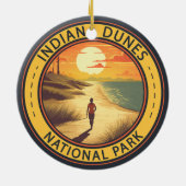 Indiana Dunes Nationalpark Reisen Vintag Keramik Ornament (Hinten)