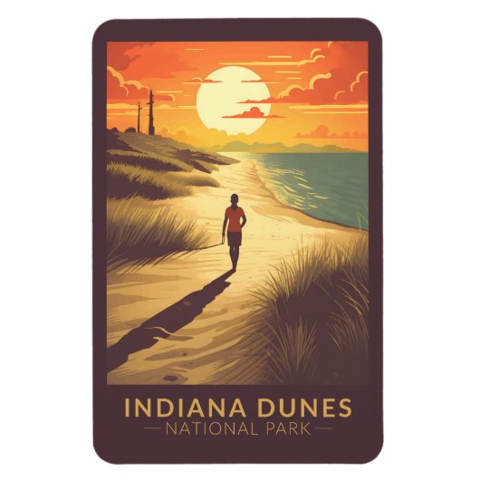 Indiana Dunes Nationalpark Reisen Vintag Magnet (Vertikal)