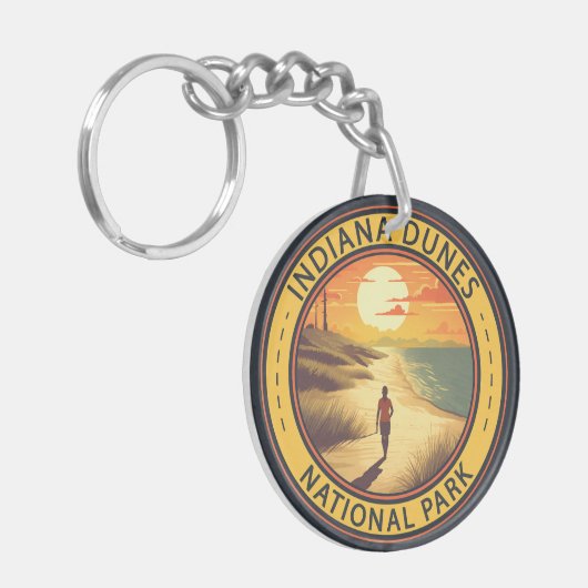 Indiana Dunes Nationalpark Reisen Vintag Schlüsselanhänger (Vorderseite links)