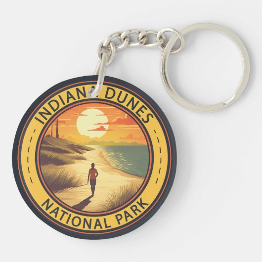 Indiana Dunes Nationalpark Reisen Vintag Schlüsselanhänger (Rückseite)
