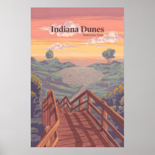 Indiana Dunes Nationalpark Reiseplakat Poster
