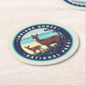 Indiana Dunes Nationalpark Runder Pappuntersetzer (Angewinkelt)