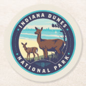Indiana Dunes Nationalpark Runder Pappuntersetzer (Vorderseite)