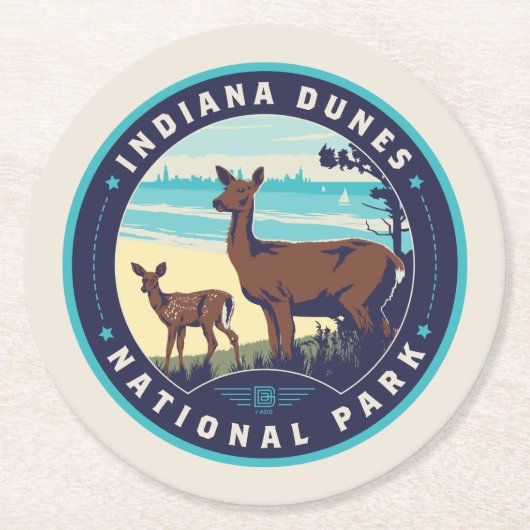 Indiana Dunes Nationalpark Runder Pappuntersetzer (Vorderseite)