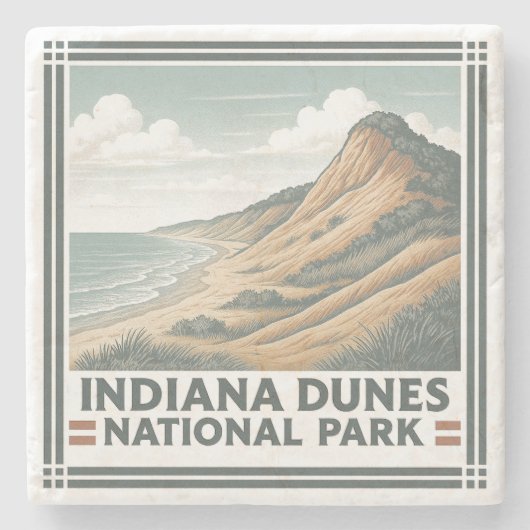 Indiana Dunes Nationalpark Steinuntersetzer (Vorderseite)
