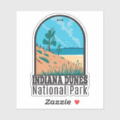 Indiana Dunes Nationalpark Vintag Aufkleber (Blatt)