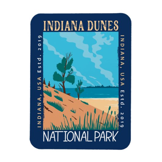 Indiana Dunes Nationalpark Vintag gefährdet Magnet (Vertikal)