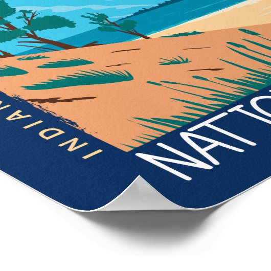 Indiana Dunes Nationalpark Vintag gefährdet Poster (Ecke)