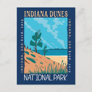 Indiana Dunes Nationalpark Vintag gefährdet Postkarte
