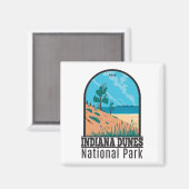 Indiana Dunes Nationalpark Vintag Magnet (Vorderseite/Rückseite)