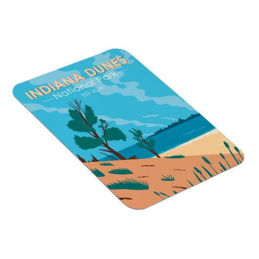 Indiana Dunes Nationalpark Vintag Magnet (Rechte Seite)