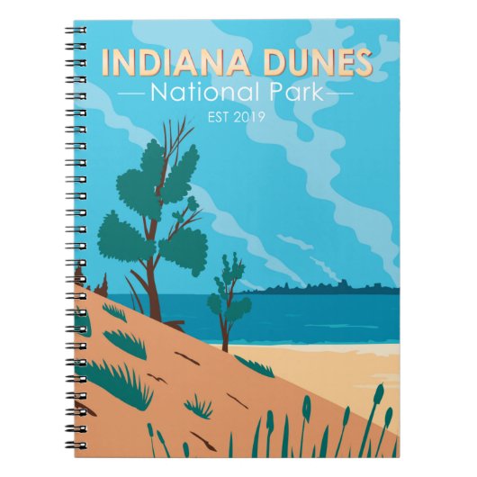 Indiana Dunes Nationalpark Vintag Notizblock (Vorderseite)